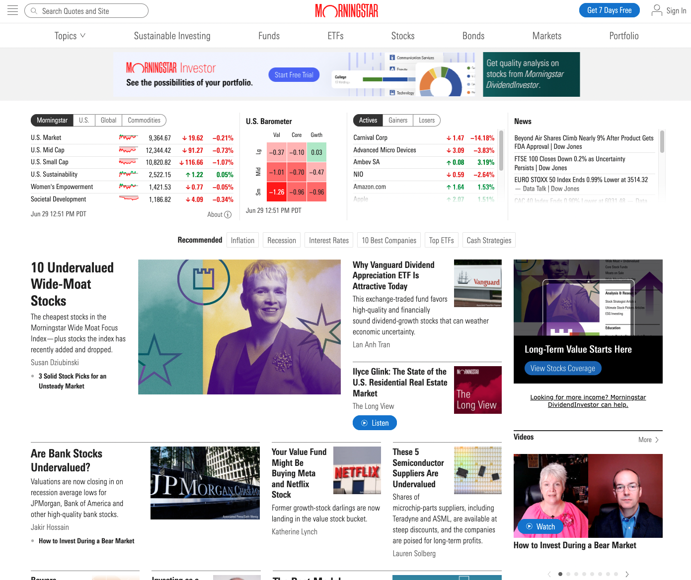 Morningstar stock news