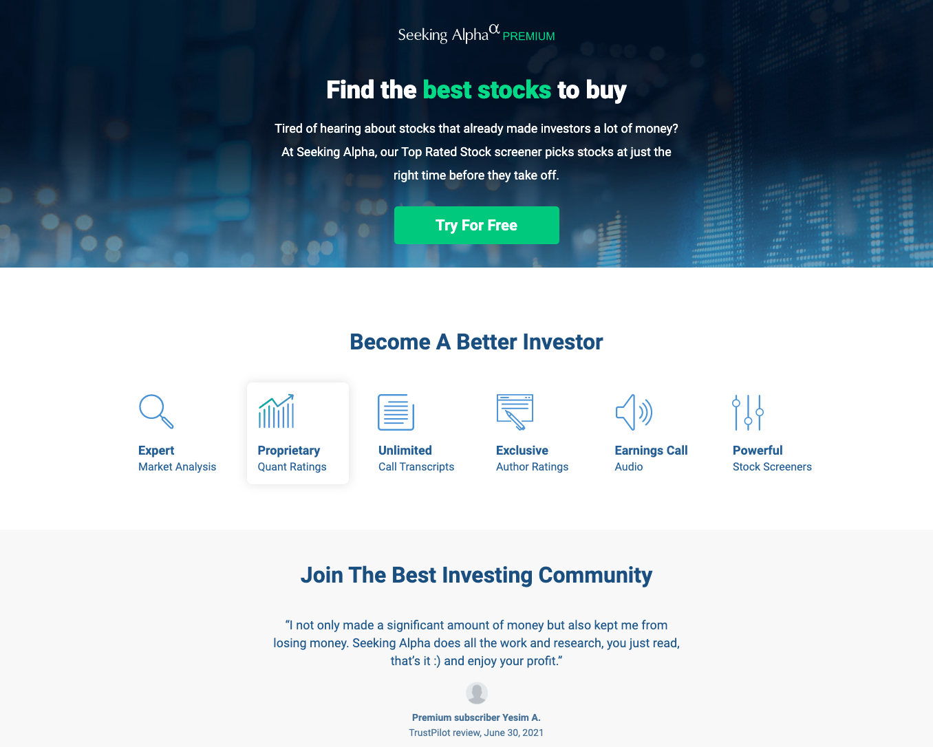 Seeking Alpha premium 