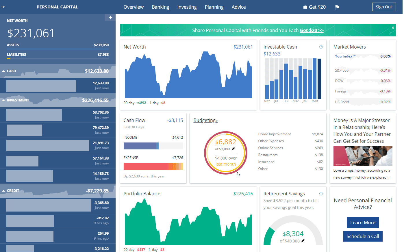 Empower portfolio tracker