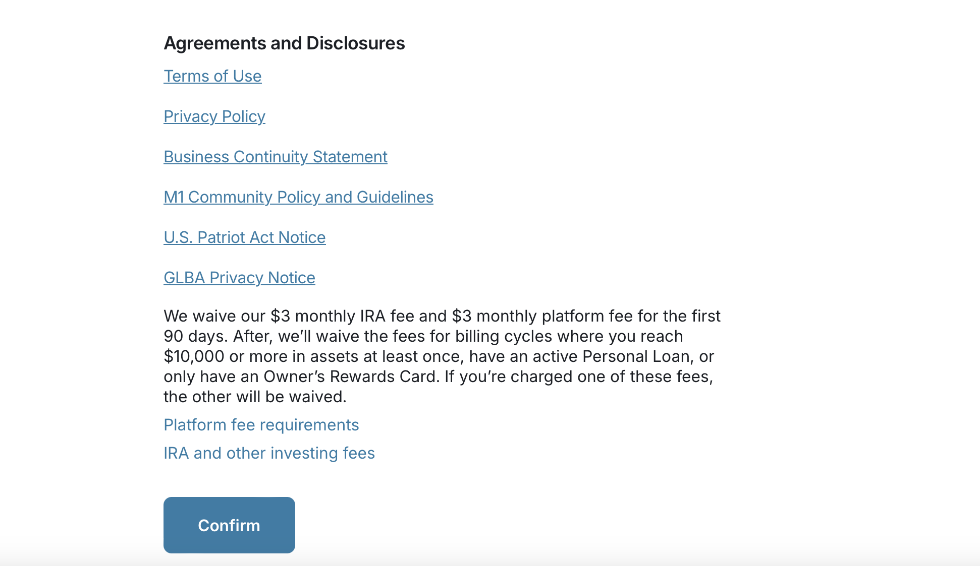6. Agreements and Disclosures