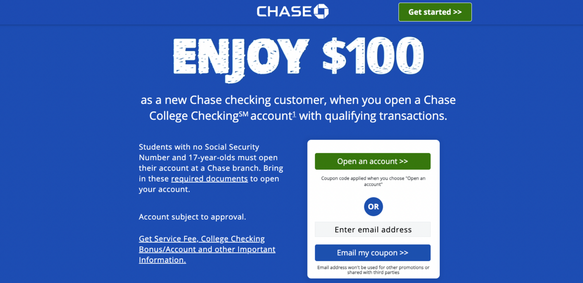 Chase saving promotion shop