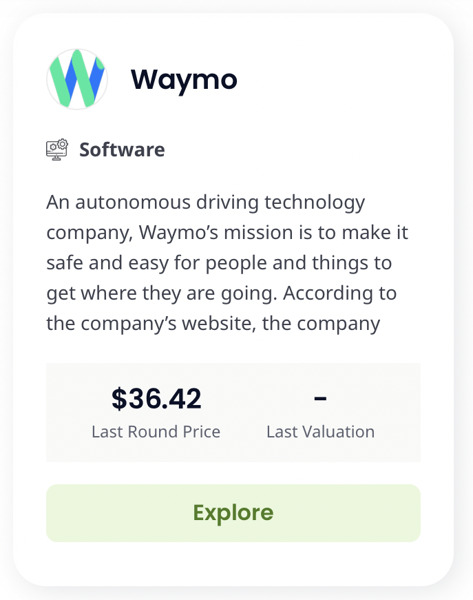 Waymo on equitybee