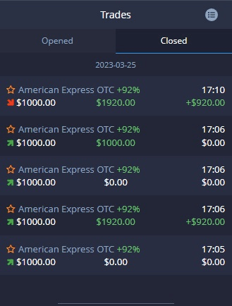 Po open closed trades