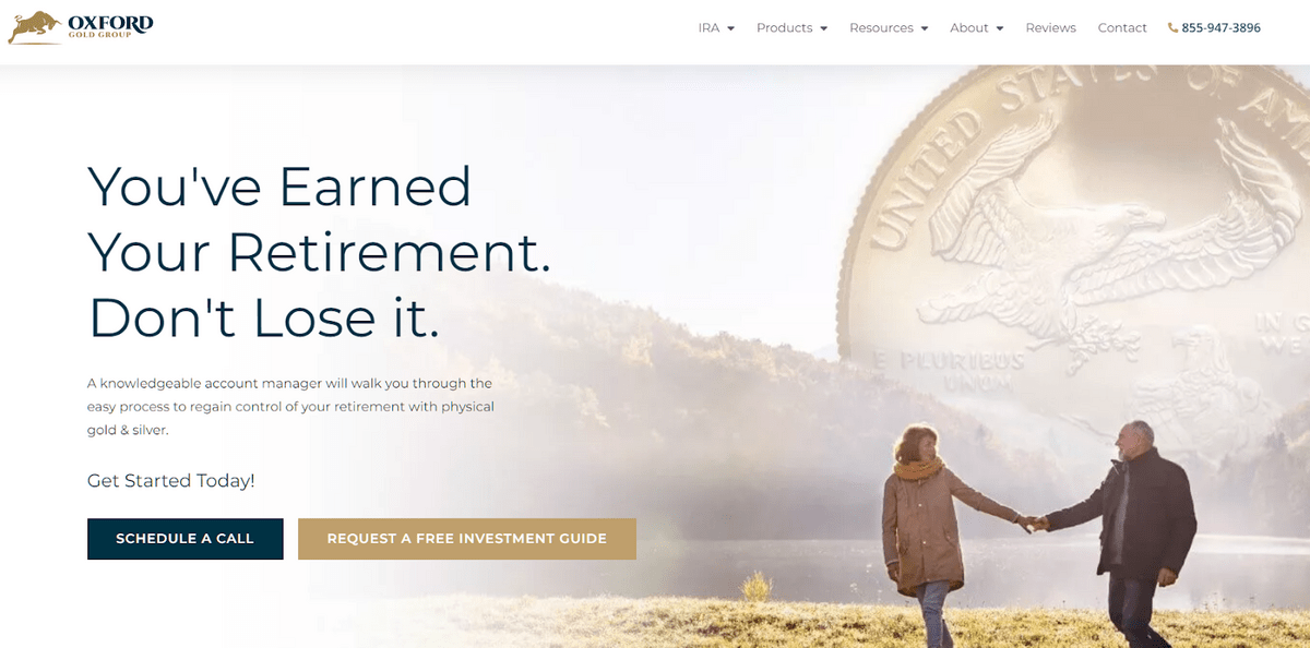 Oxford Gold Group Home Page Screenshot