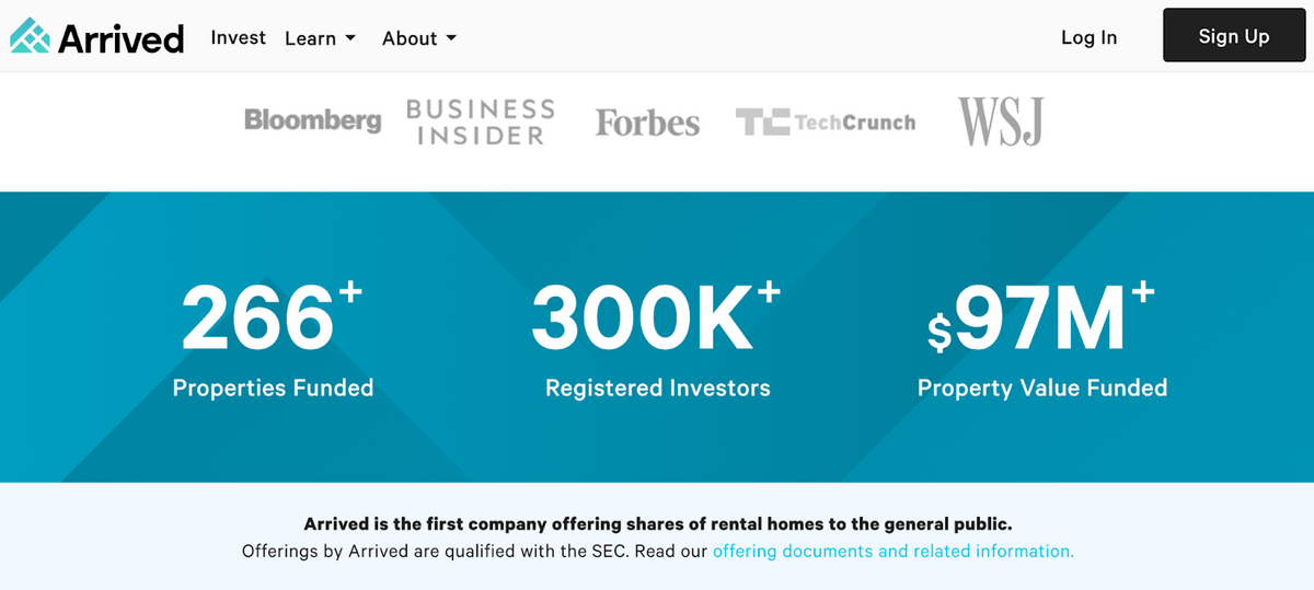 Arrived real estate platform