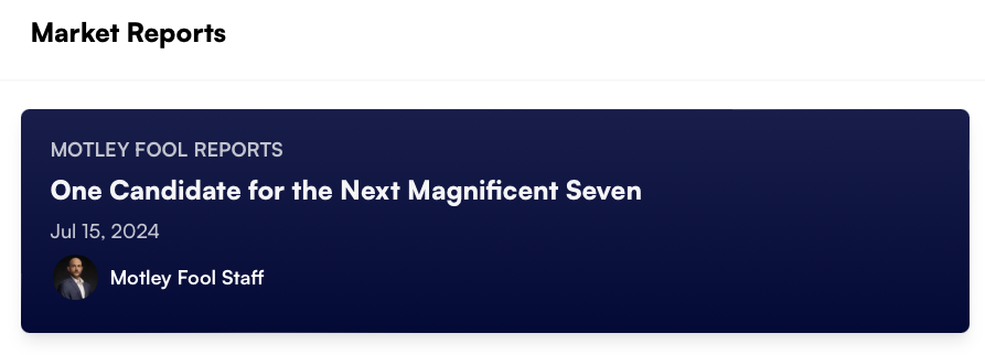 5. Motley Fool Reports