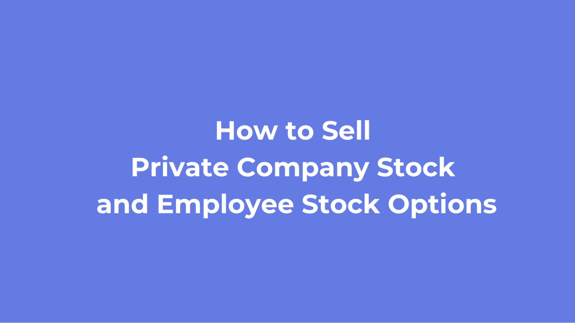 how to sell private company stock