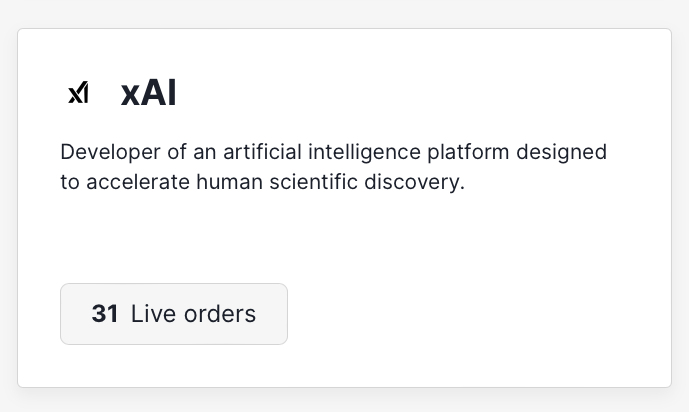 1. xAI Live Orders
