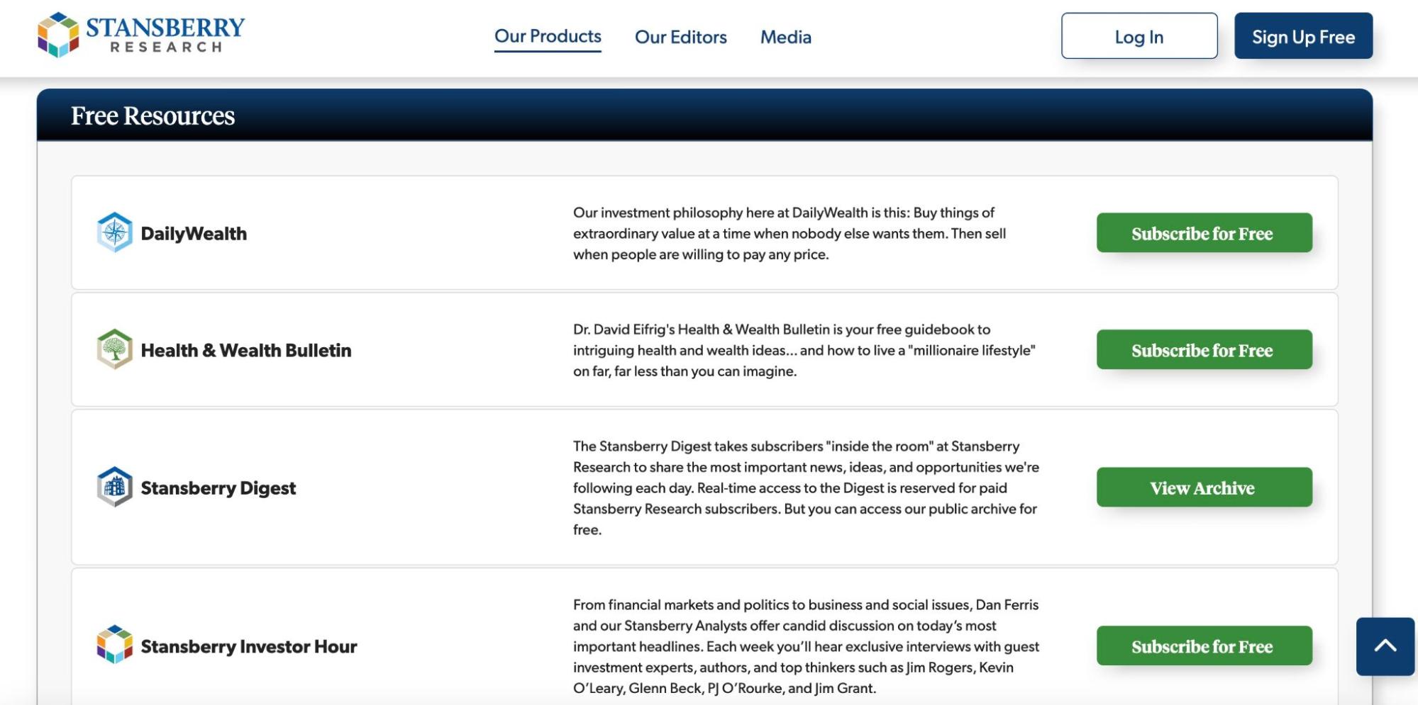 Stansberry Free Resources