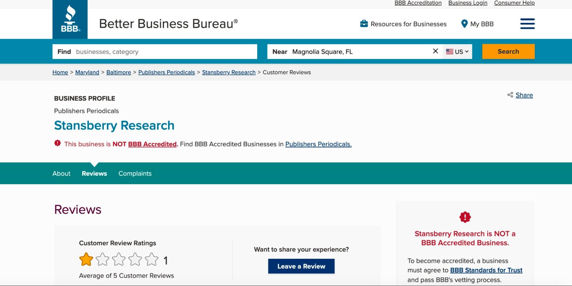 Better Business Bureau