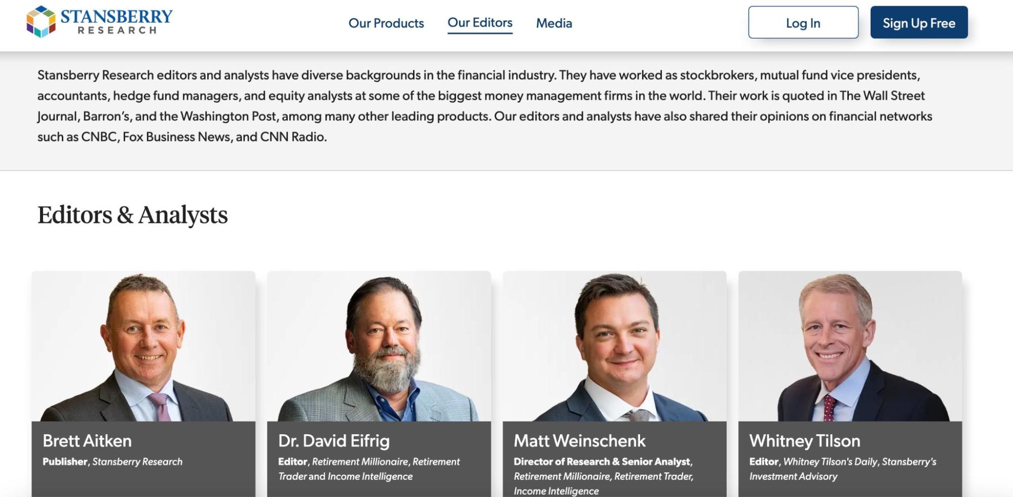 Stansberry Research Editors & Analysts