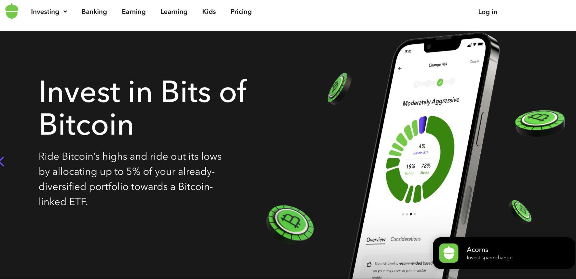 Acorns to add ESG investing and Bitcoin ETFs