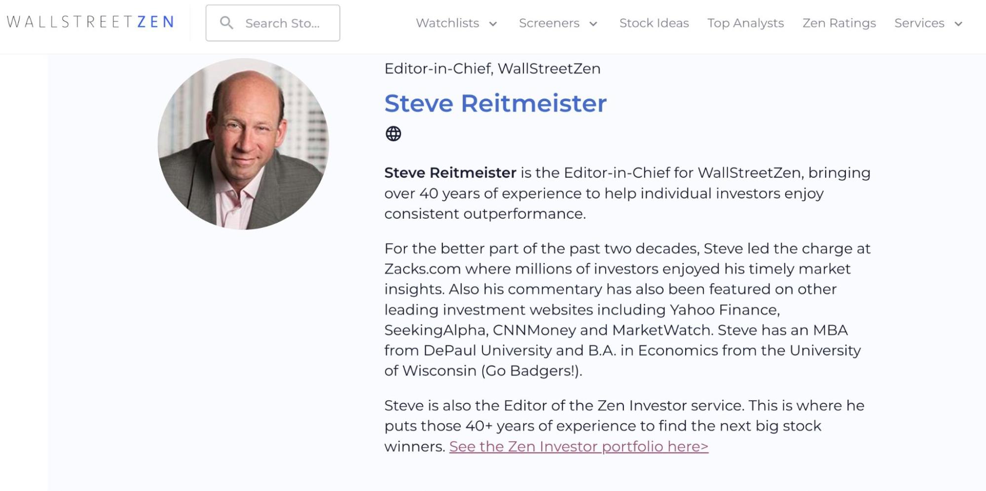 Wall Street Zen - Steve Reitmeister