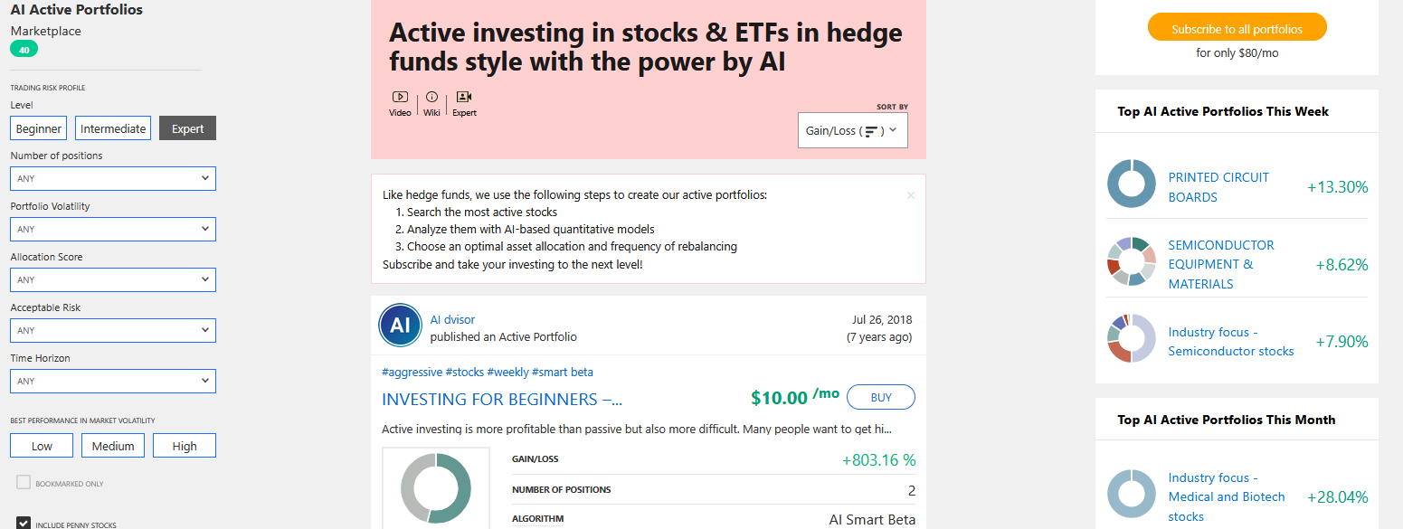 AI Active Portfolios