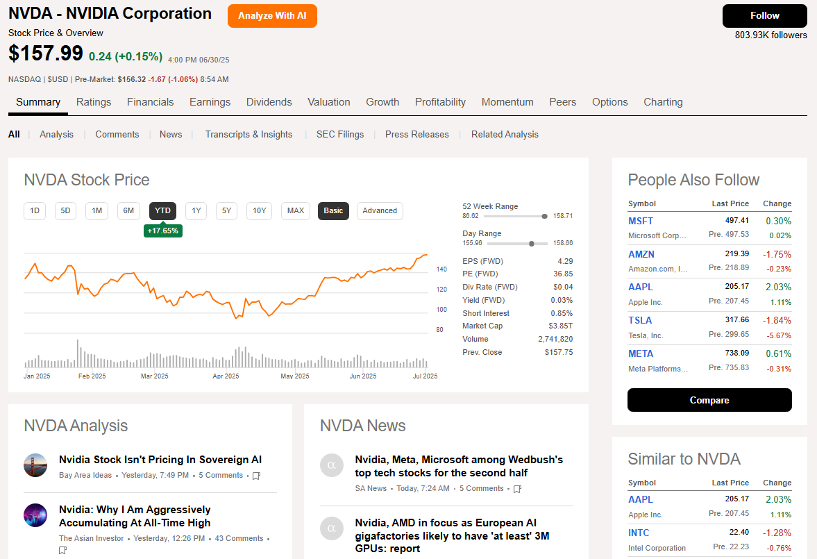 Seeking Alpha – Best for Crowdsourced and Premium Stock Research