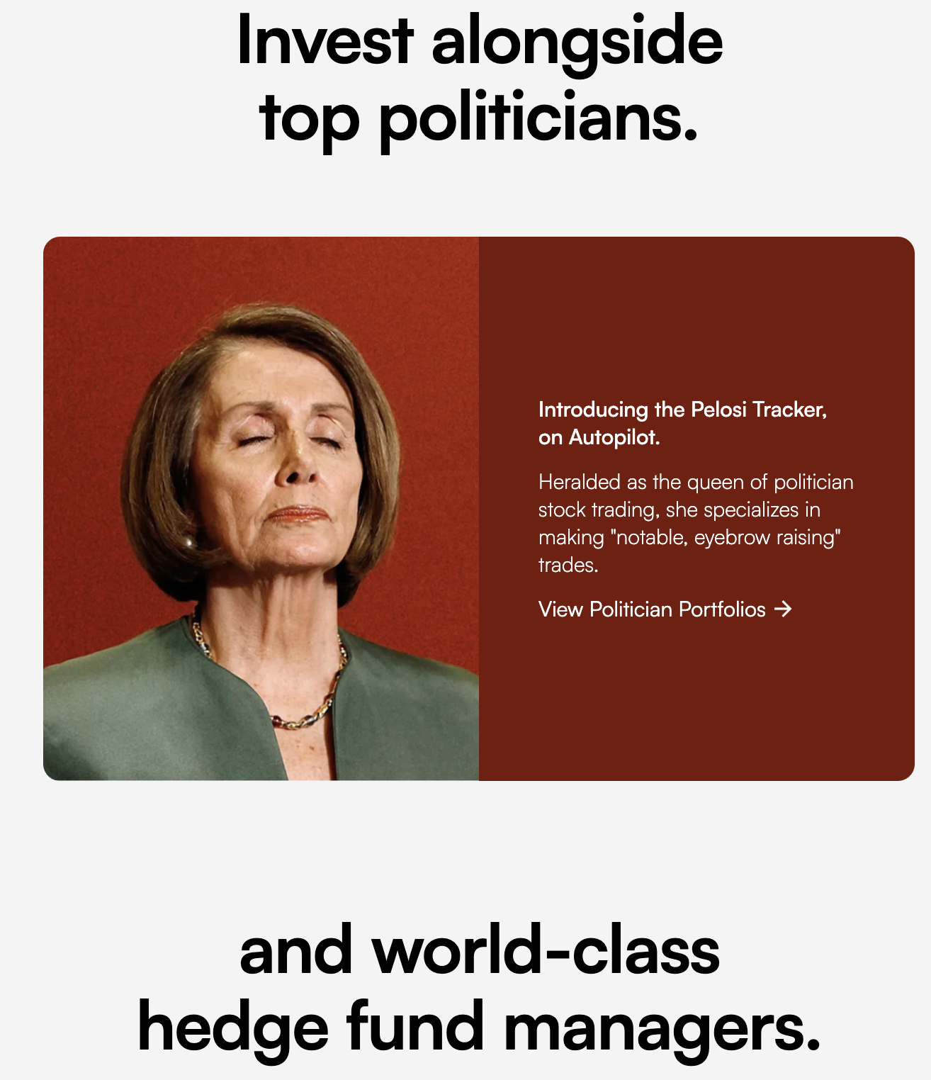 Invest Alongside Top Politicians