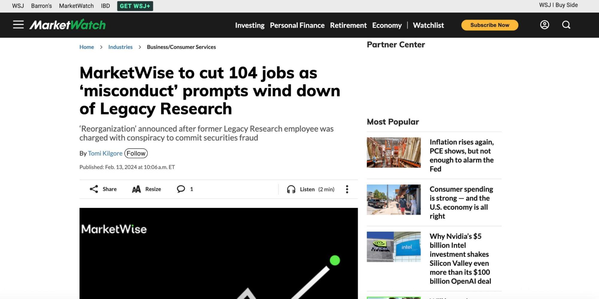 MarketWise to cut 104 jobs as misconduct prompts wind down of legacy research