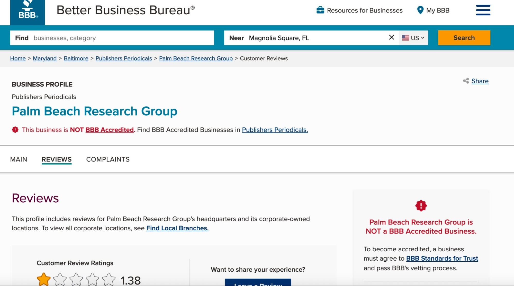 Better Business Bureau