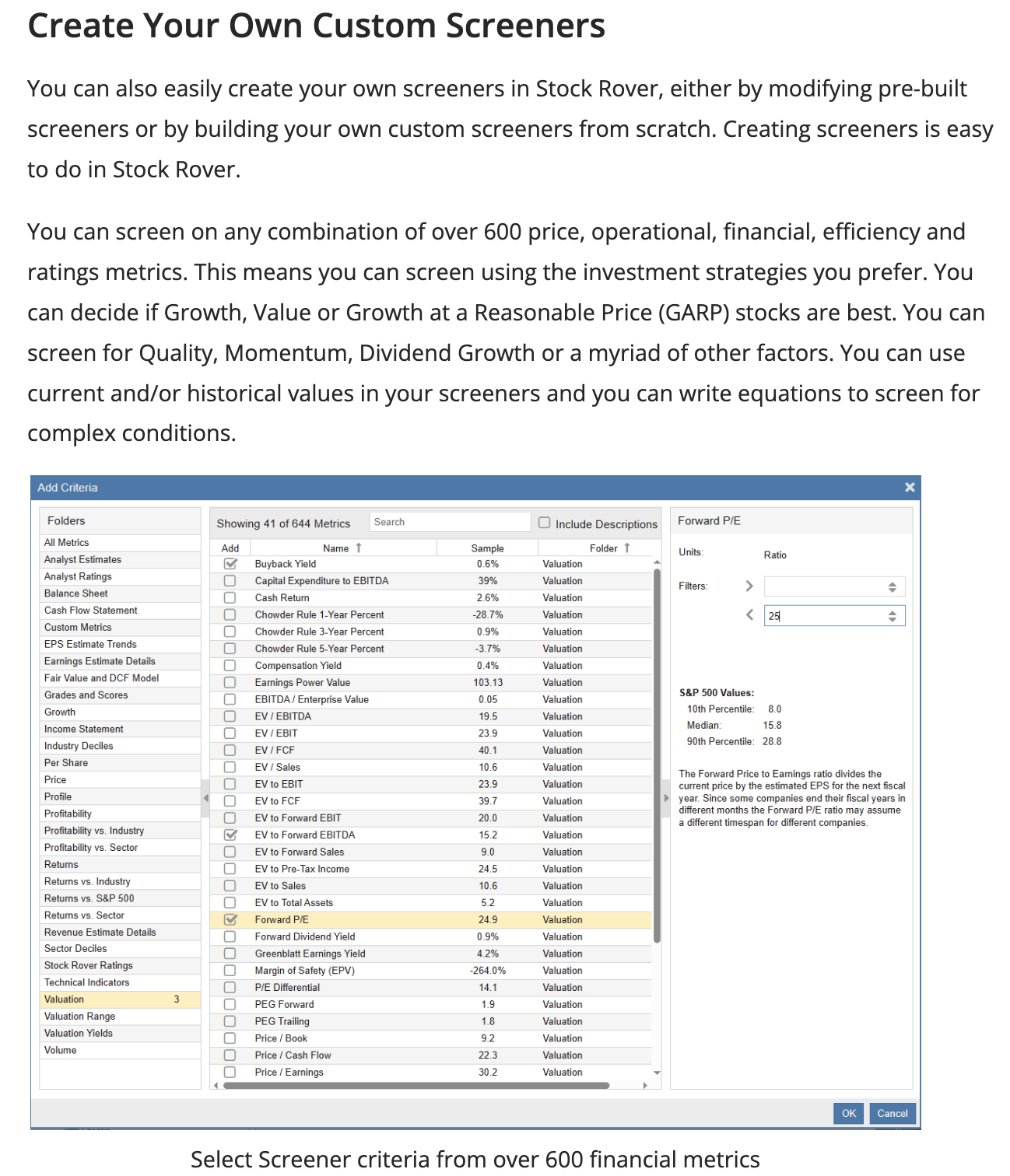 Create Your Own Custom Screeners