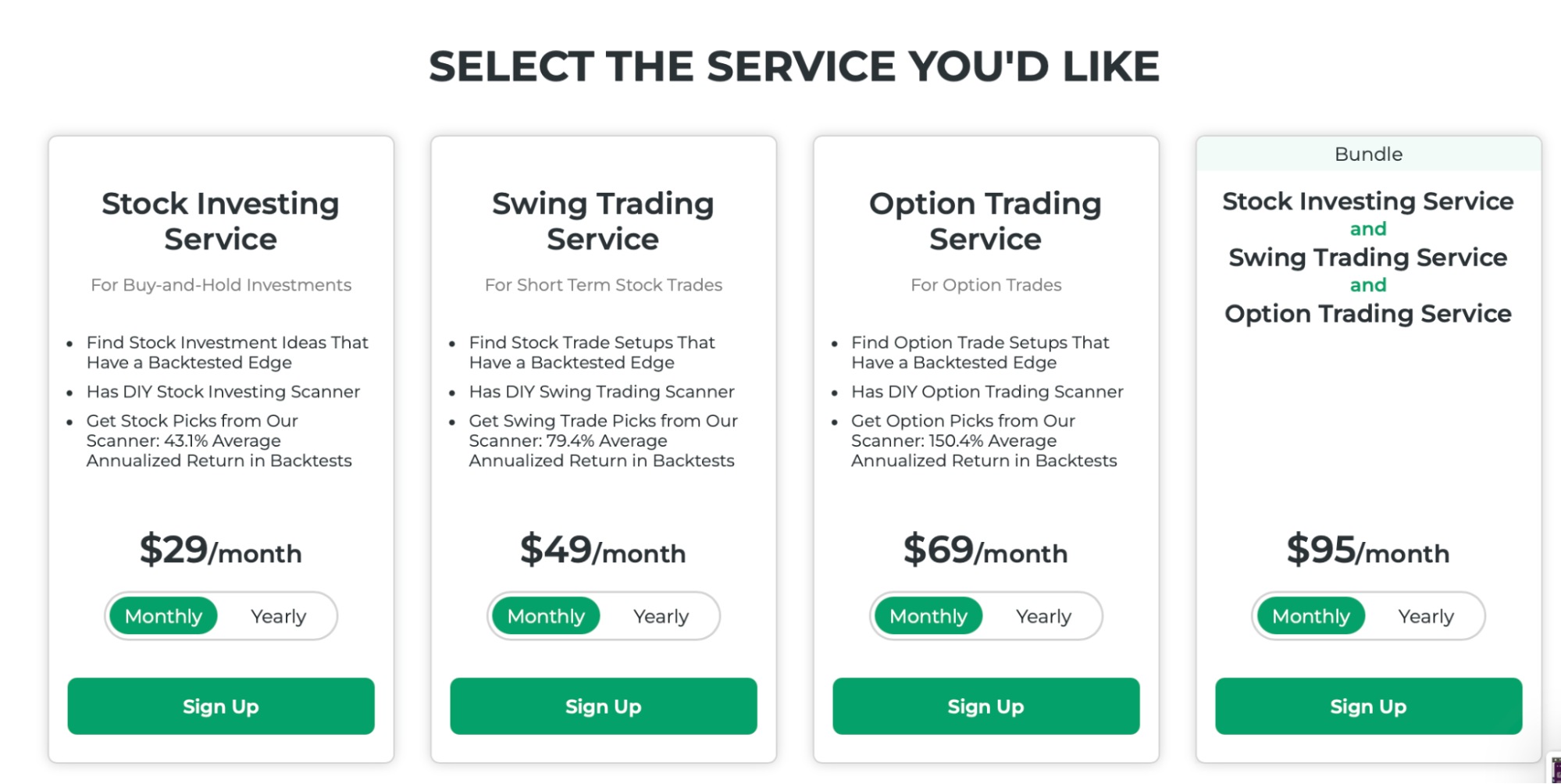 Select The Service You'd Like